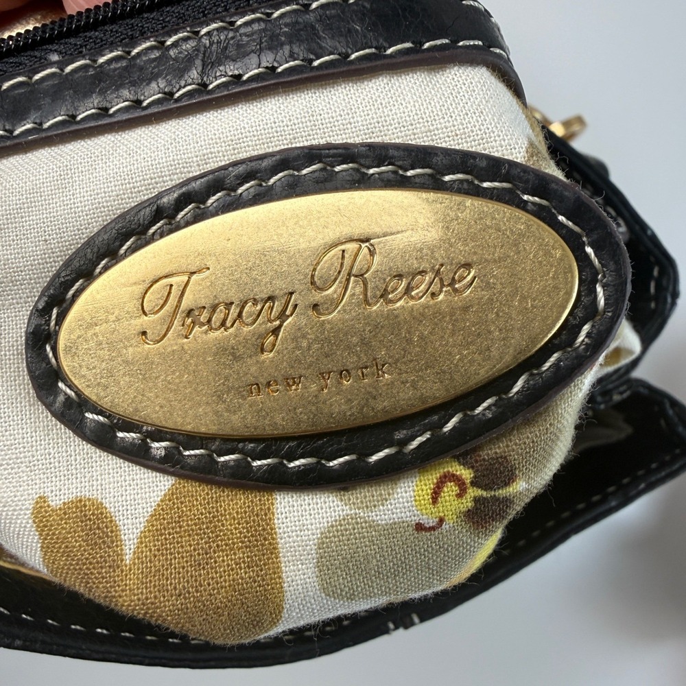 Tracy Reese‎ Black Leather Gold Chain Shoulder Bag Y2K - Picture 7 of 14